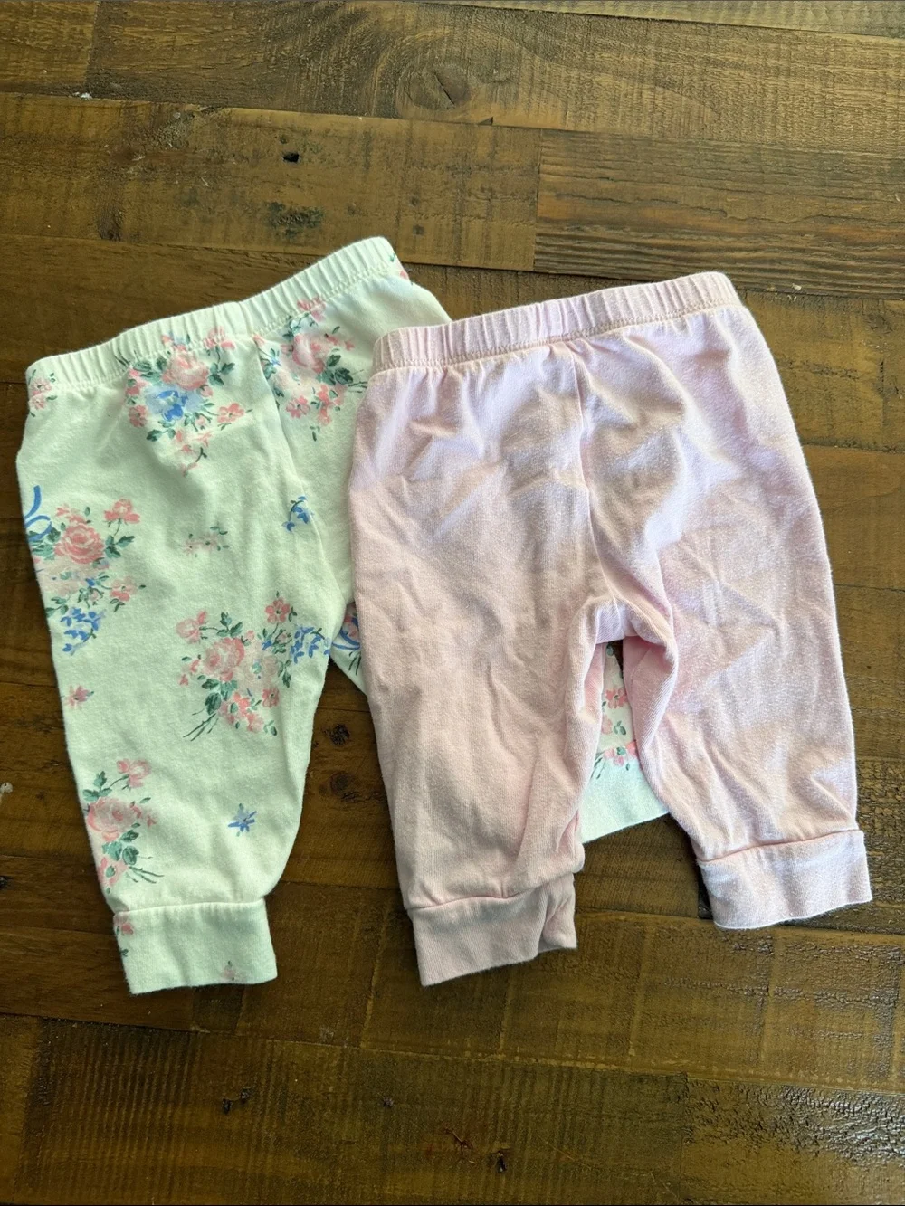 Baby Gap Pink and Floral Cotton Pants - 2-Pack